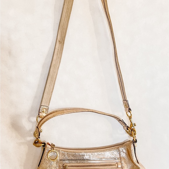 Coach Poppy Metallic Leather Groovy Hobo Bag - Picture 2 of 4